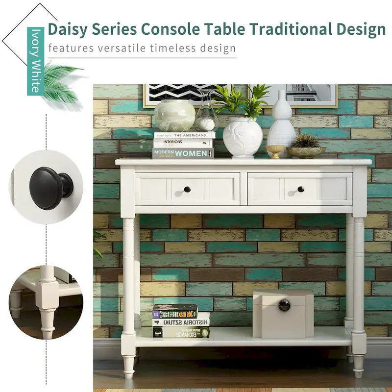 Console Daisy avec 2 tiroirs et étagère inférieure