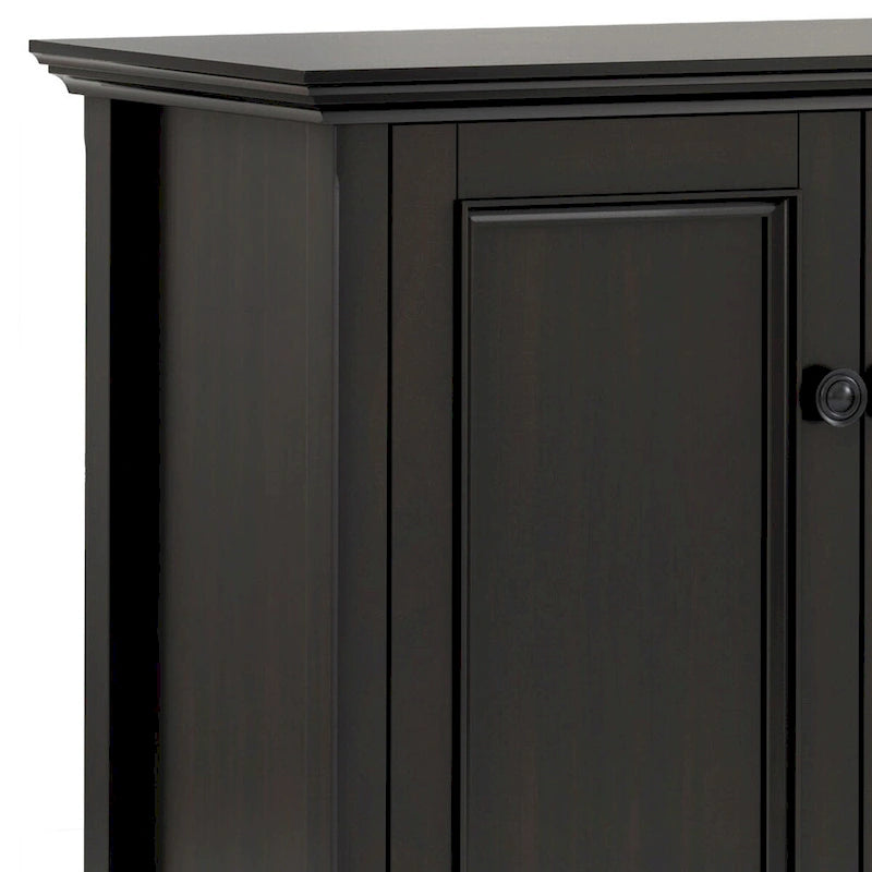 ARMOIRE DE RANGEMENT TRANSITIONNELLE EN BOIS MASSIF, 4 PORTES, 168 CM DE LARGE, BRUN HICKORY - 46 P X 168 L X 86 H CM