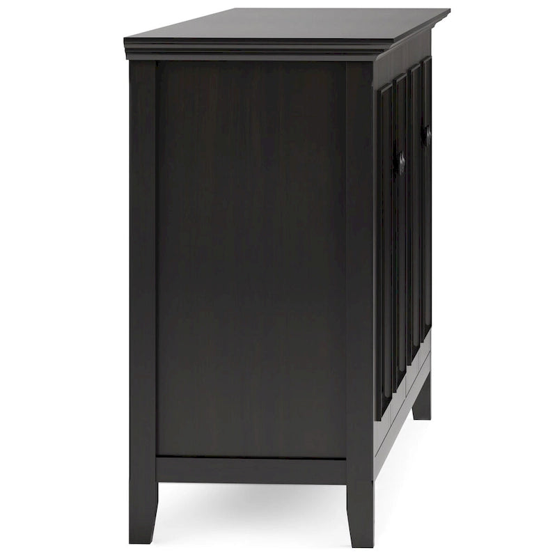 ARMOIRE DE RANGEMENT TRANSITIONNELLE EN BOIS MASSIF, 4 PORTES, 168 CM DE LARGE, BRUN HICKORY - 46 P X 168 L X 86 H CM