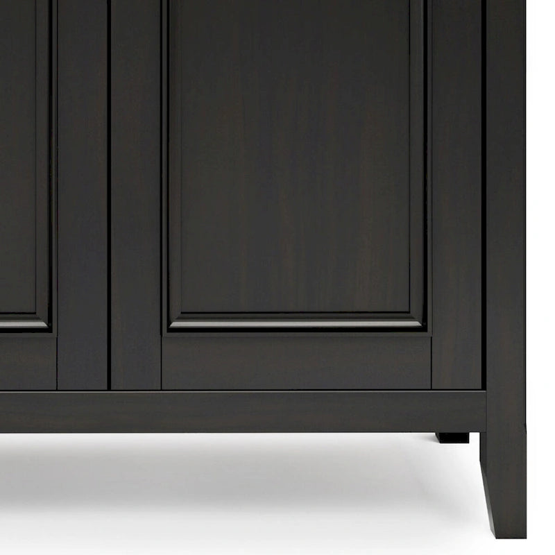 ARMOIRE DE RANGEMENT TRANSITIONNELLE EN BOIS MASSIF, 4 PORTES, 168 CM DE LARGE, BRUN HICKORY - 46 P X 168 L X 86 H CM