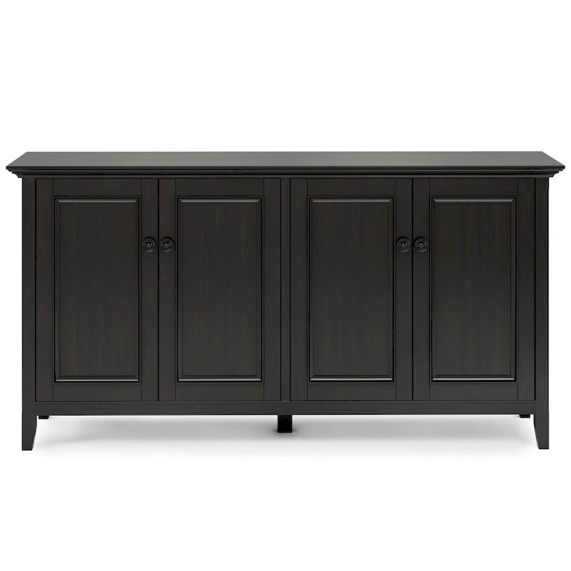 ARMOIRE DE RANGEMENT TRANSITIONNELLE EN BOIS MASSIF, 4 PORTES, 168 CM DE LARGE, BRUN HICKORY - 46 P X 168 L X 86 H CM