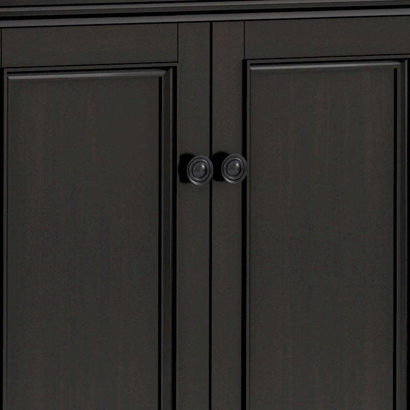 ARMOIRE DE RANGEMENT TRANSITIONNELLE EN BOIS MASSIF, 4 PORTES, 168 CM DE LARGE, BRUN HICKORY - 46 P X 168 L X 86 H CM