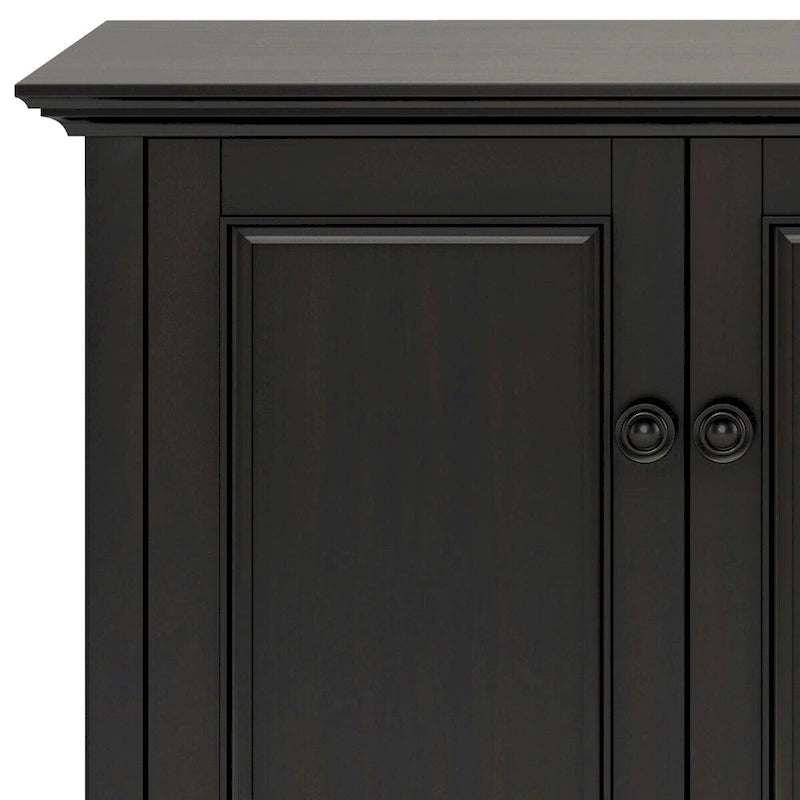 ARMOIRE DE RANGEMENT TRANSITIONNELLE EN BOIS MASSIF, 4 PORTES, 168 CM DE LARGE, BRUN HICKORY - 46 P X 168 L X 86 H CM