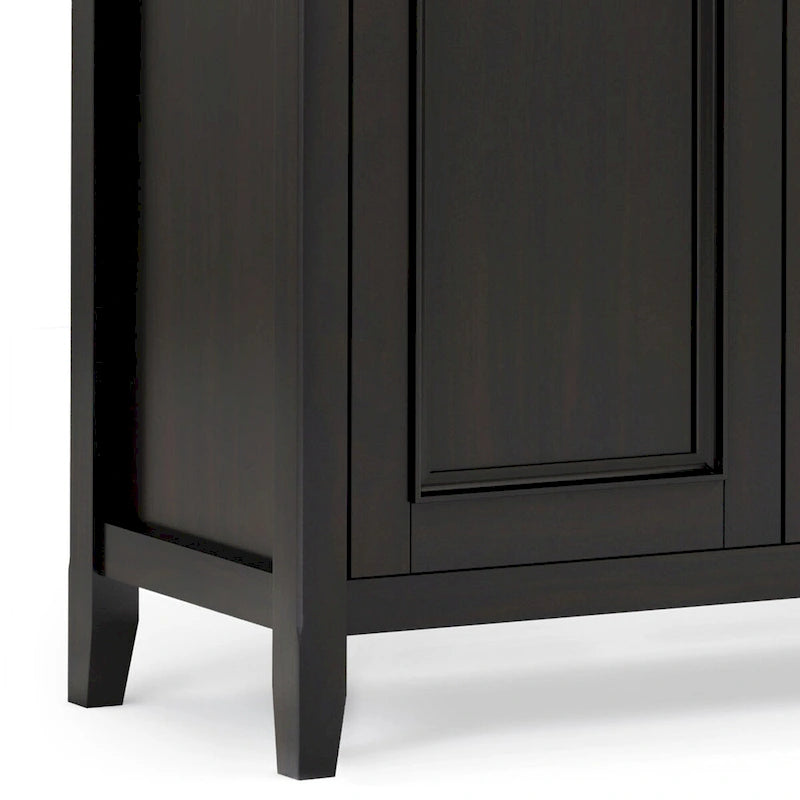 ARMOIRE DE RANGEMENT TRANSITIONNELLE EN BOIS MASSIF, 4 PORTES, 168 CM DE LARGE, BRUN HICKORY - 46 P X 168 L X 86 H CM
