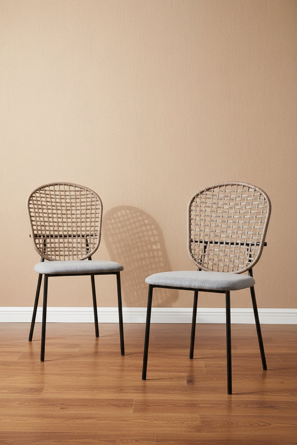 Chaise de salle à manger moderne à accents métalliques (lot de 4)