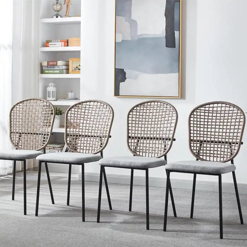 Chaise de salle à manger moderne à accents métalliques (lot de 4)