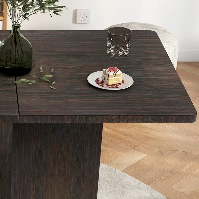 Table à manger pliante avec étagère de rangement à 2 niveaux et roulettes - N/A