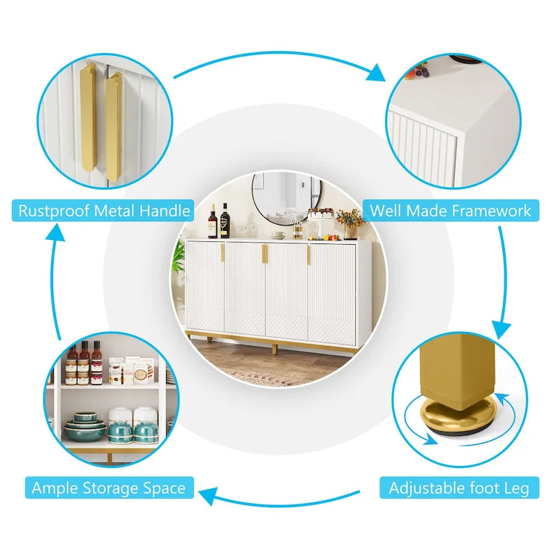 Meuble Buffet avec Rangement, Buffet de 150 cm - S.O.