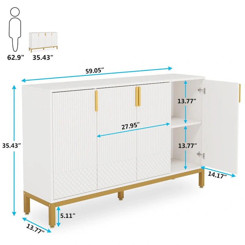 Meuble Buffet avec Rangement, Buffet de 150 cm - S.O.