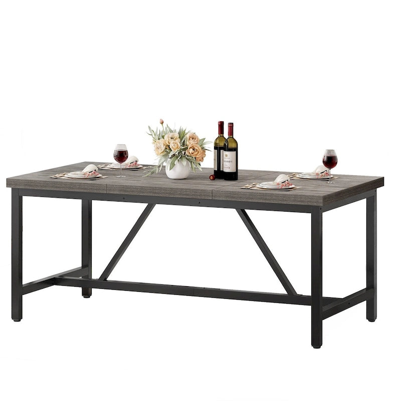 Table de salle à manger rustique 70" pour 8 personnes