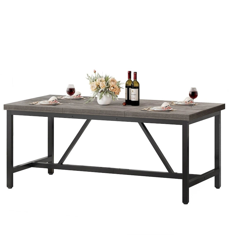 Table de salle à manger rustique 70" pour 8 personnes